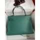 Hermes Malachite Clemence Kelly Retourne 32cm Handmade Bag