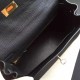 Hermes Black Clemence Kelly Retourne 32cm Handmade Bag