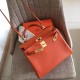 Hermes Orange Clemence Kelly Retourne 32cm Handmade Bag