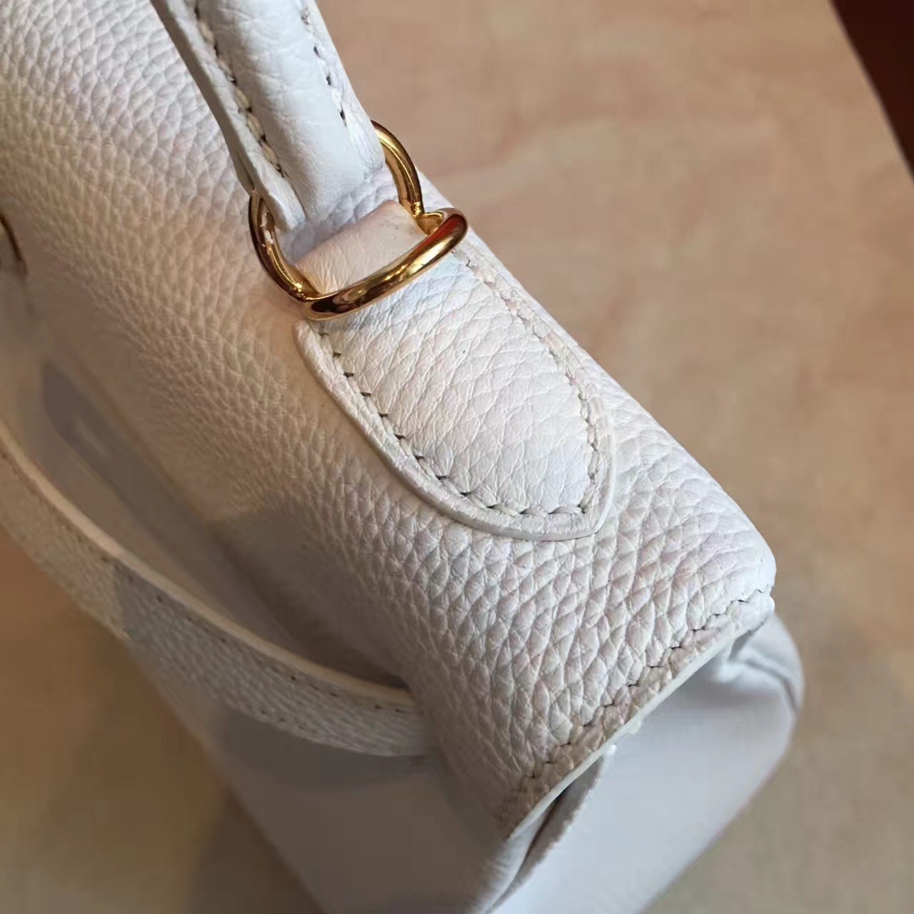 Hermes White Clemence Kelly Retourne 32cm Handmade Bag