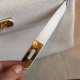 Hermes White Clemence Kelly Retourne 32cm Handmade Bag