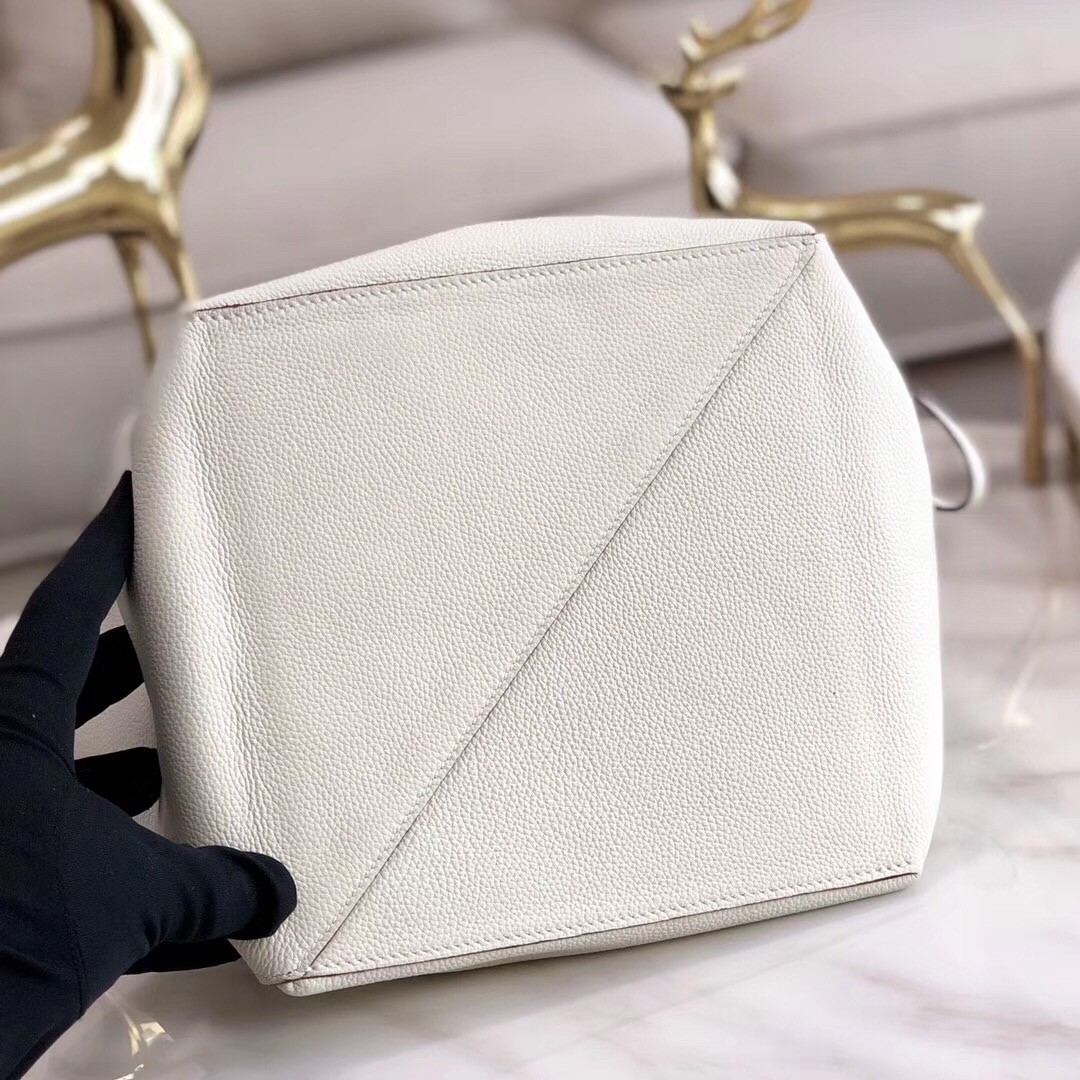 Hermes Licol 17cm Bag In White Evercolor Calfskin