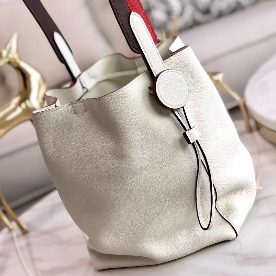 Hermes Licol 17cm Bag In White Evercolor Calfskin