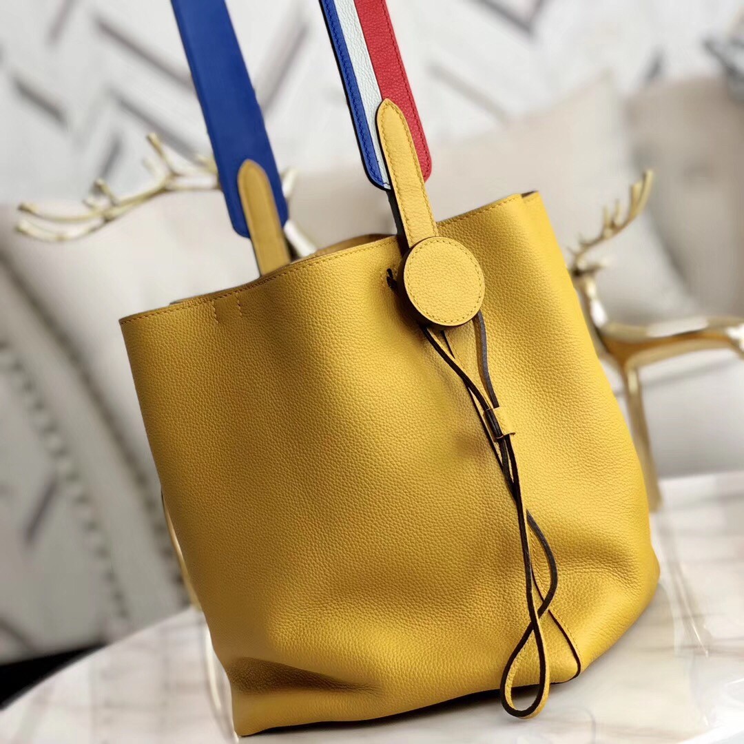 Hermes Licol 17cm Bag In Yellow Evercolor Calfskin