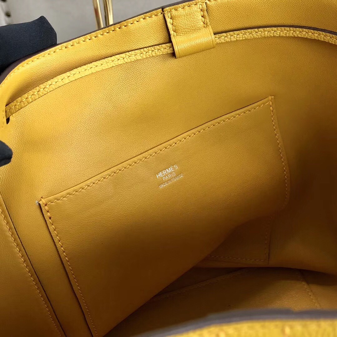 Hermes Licol 17cm Bag In Yellow Evercolor Calfskin