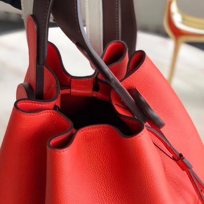 Hermes Licol 17cm Bag In Red Evercolor Calfskin