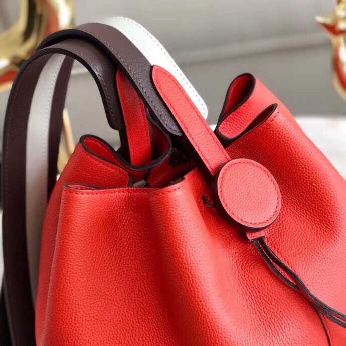 Hermes Licol 17cm Bag In Red Evercolor Calfskin