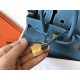 Hermes Blue Jean Birkin 25cm Clemence Handmade Bag