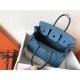 Hermes Blue Jean Birkin 25cm Clemence Handmade Bag