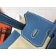 Hermes Blue Jean Birkin 25cm Clemence Handmade Bag