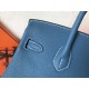 Hermes Blue Jean Birkin 25cm Clemence Handmade Bag