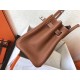 Hermes Brown Birkin 25cm Clemence Handmade Bag