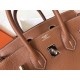 Hermes Brown Birkin 25cm Clemence Handmade Bag