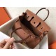 Hermes Brown Birkin 25cm Clemence Handmade Bag