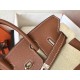 Hermes Brown Birkin 25cm Clemence Handmade Bag