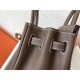 Hermes Taupe Birkin 25cm Clemence Handmade Bag