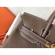 Hermes Taupe Birkin 25cm Clemence Handmade Bag