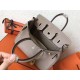 Hermes Grey Birkin 25cm Clemence Handmade Bag