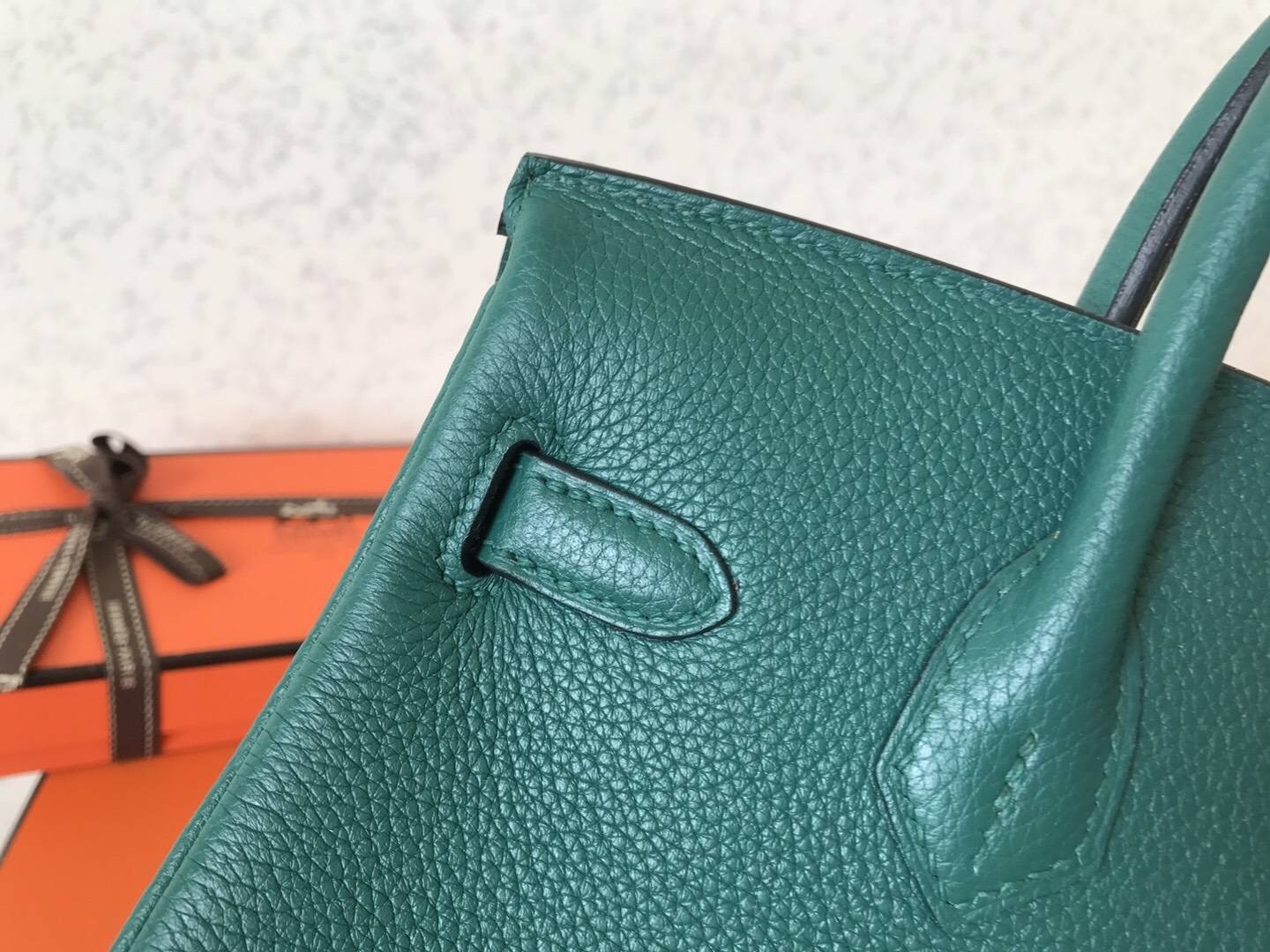 Hermes Malachite Birkin 25cm Clemence Handmade Bag