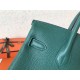 Hermes Malachite Birkin 25cm Clemence Handmade Bag