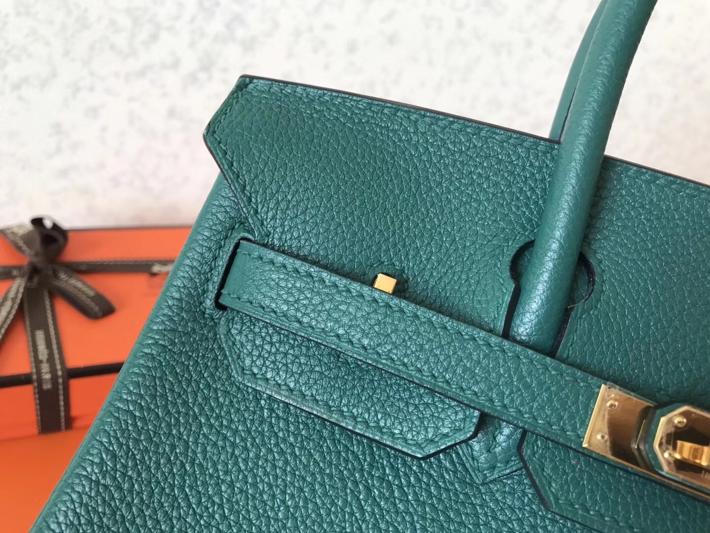 Hermes Malachite Birkin 25cm Clemence Handmade Bag