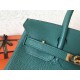 Hermes Malachite Birkin 25cm Clemence Handmade Bag