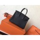 Hermes Black Birkin 25cm Clemence Handmade Bag