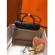 Hermes Herbag Zip 31cm Bag In Black And Taupe