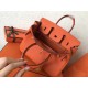 Hermes Orange Birkin 25cm Clemence Handmade Bag