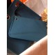 Hermes Herbag Zip 31cm Bag In Black And Blue