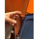 Hermes Herbag Zip 31cm Bag In Camel And Blue