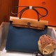 Hermes Herbag Zip 31cm Bag In Brown And Blue