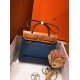 Hermes Herbag Zip 31cm Bag In Brown And Blue