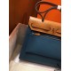 Hermes Herbag Zip 31cm Bag In Brown And Blue