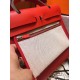 Hermes Herbag Zip 31cm Bag In Red Toile And Leather