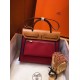 Hermes Herbag Zip 31cm Bag In Brown And Red