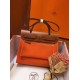 Hermes Herbag Zip 31cm Bag In Brown And Orange