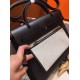 Hermes Herbag Zip 31cm Bag In Black Leather And Toile