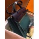 Hermes Herbag Zip 31cm Bag In Navy And Green