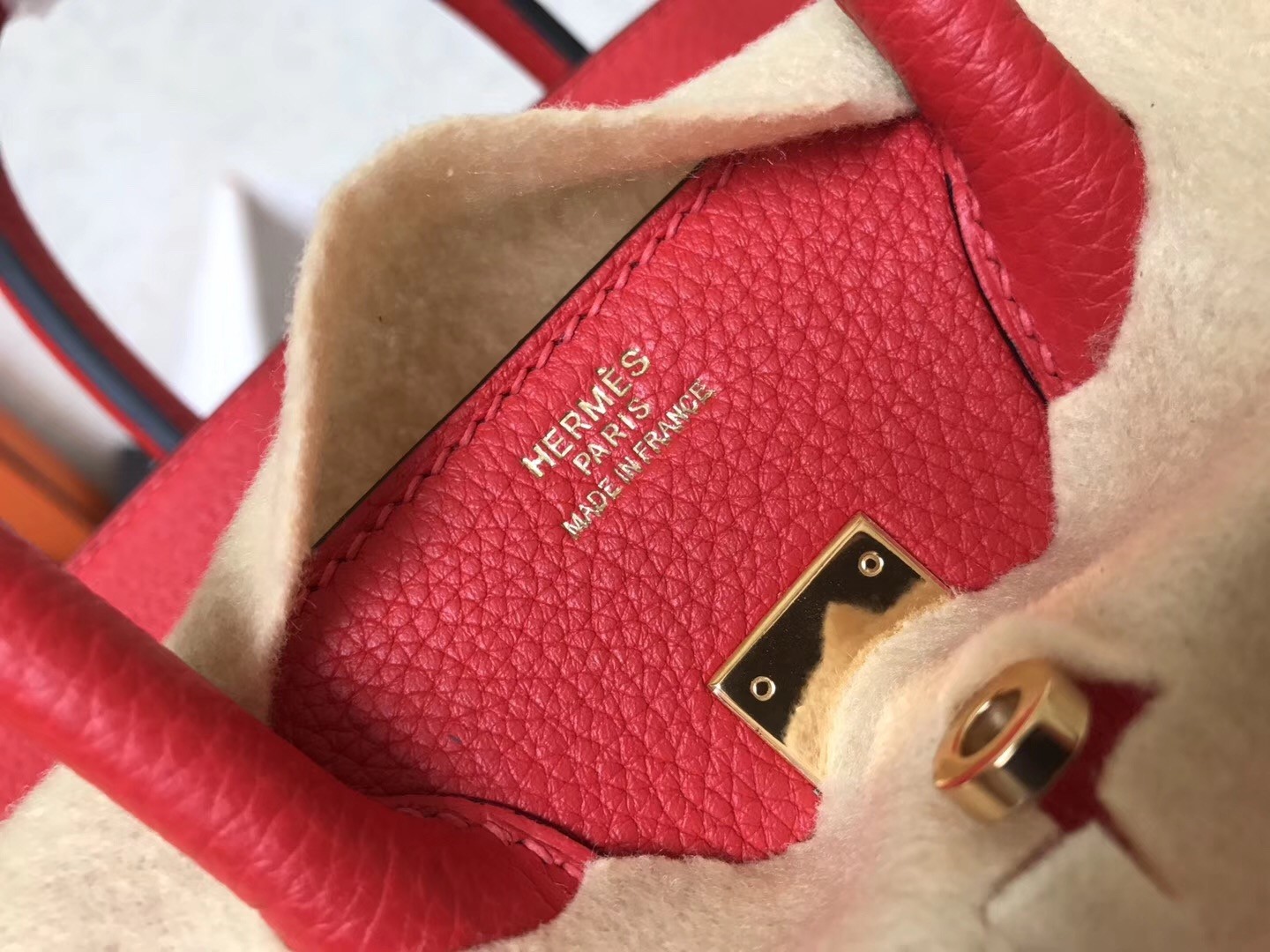 Hermes Red Birkin 25cm Clemence Handmade Bag