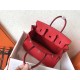 Hermes Red Birkin 25cm Clemence Handmade Bag