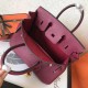 Hermes Ruby Birkin 25cm Clemence Handmade Bag