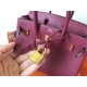 Hermes Ruby Birkin 25cm Clemence Handmade Bag