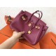 Hermes Ruby Birkin 25cm Clemence Handmade Bag