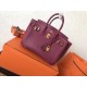 Hermes Ruby Birkin 25cm Clemence Handmade Bag