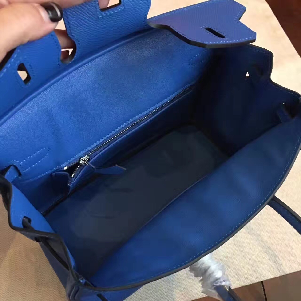 Hermes Blue Birkin 25cm Epsom Handmade Bag