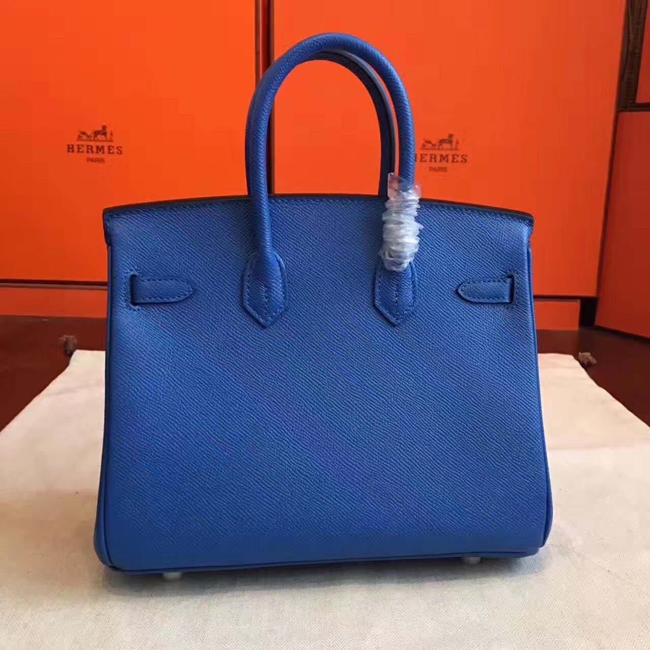 Hermes Blue Birkin 25cm Epsom Handmade Bag