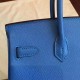 Hermes Blue Birkin 25cm Epsom Handmade Bag