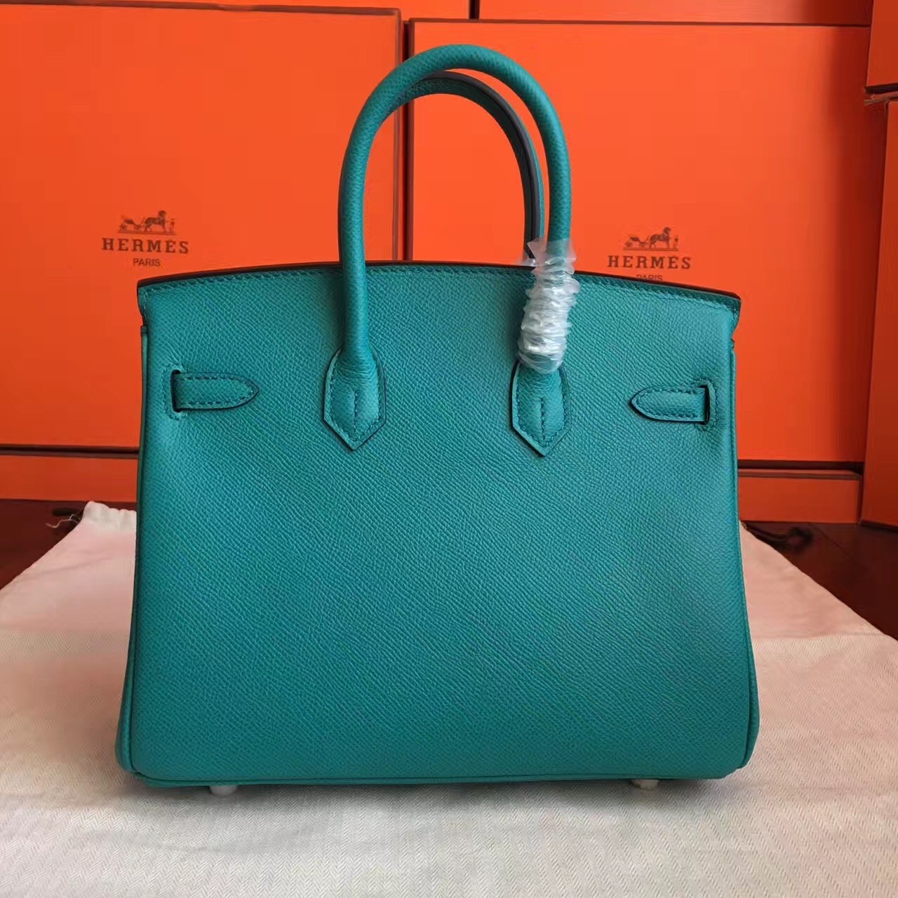 Hermes Malachite Birkin 25cm Epsom Handmade Bag