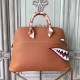 Hermes Shark Bolide 45cm Bag In Gold Calfskin